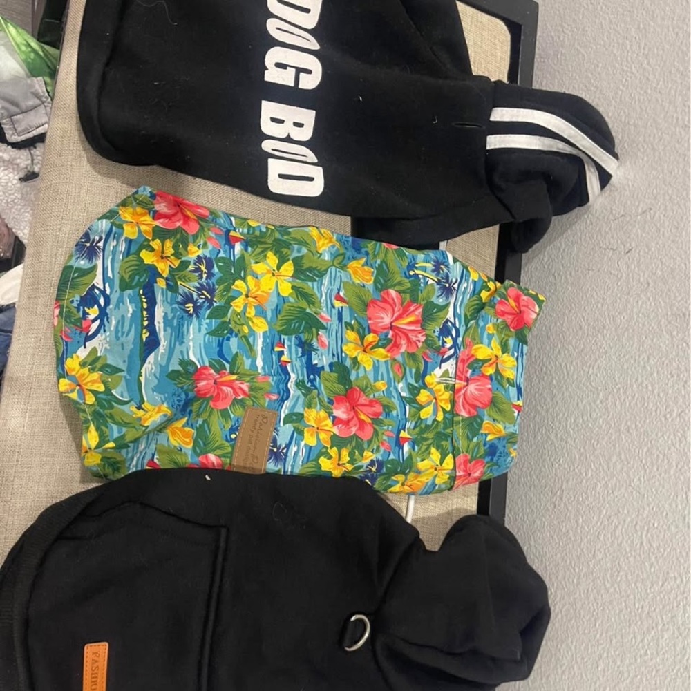 Floral Dog Hoodie with Tropical Print